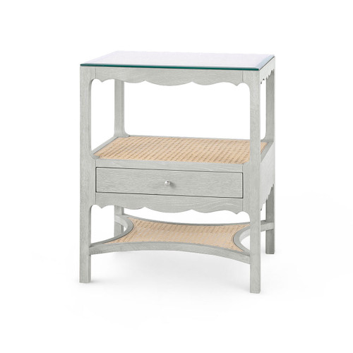 Arianna 1-Drawer Side Table, Soft Gray