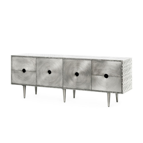 Randers 4-Drawer & 2-Door Cabinet, Nickel
