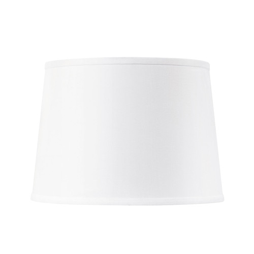 Shade 14-inch White Linen, with Nickel, White
