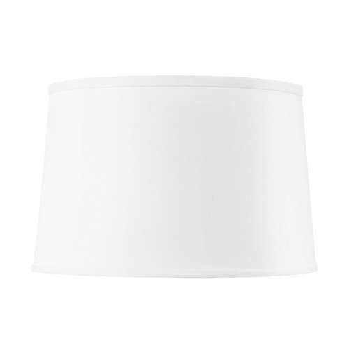 Shade 17-inch White Linen, with Nickel, White