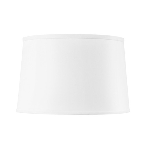 Shade 17-inch White Linen, with Nickel, White