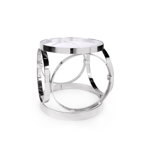Stephen Side Table, Polished Nickel
