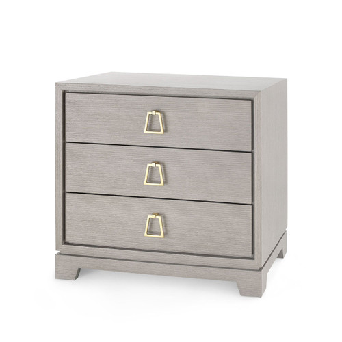 Stanford 3-Drawer Side Table, Taupe Gray