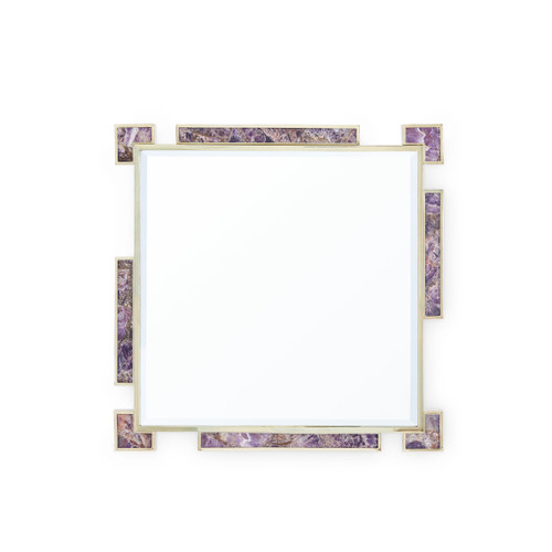Thalia Mirror, Polished Brass and Amethyst