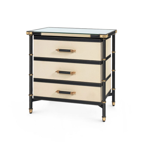 Toulon 3-Drawer Side Table, Black