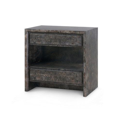 Beatrice 2-Drawer Side Table, Arabica Burl