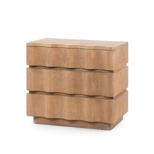 Vanessa 3-Drawer Side Table, Almond