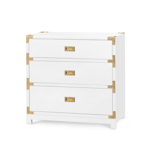Victoria 3-Drawer Side Table, Gloss White