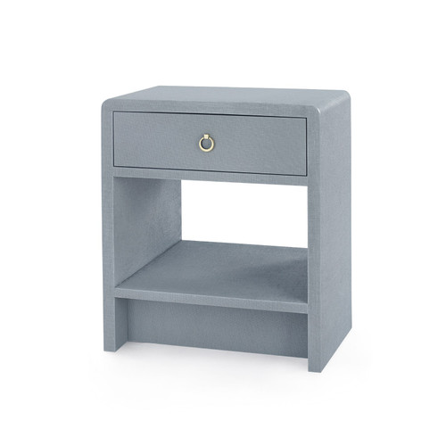 Benjamin Linen 1-Drawer Side Table, Winter Gray