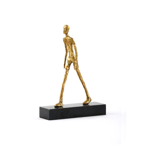 Walking Man Statue, Gold Leaf