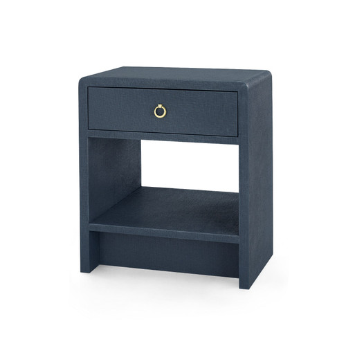 Benjamin Linen 1-Drawer Side Table, Blue Steel Benjamin Linen 1-Drawer Side Table, Blue Steel
