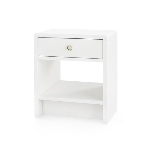 Benjamin Linen 1-Drawer Side Table, Chiffon White