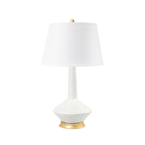 Oporto Tall Lamp with Shade 16-inch White Linen, with Gold, Moon White