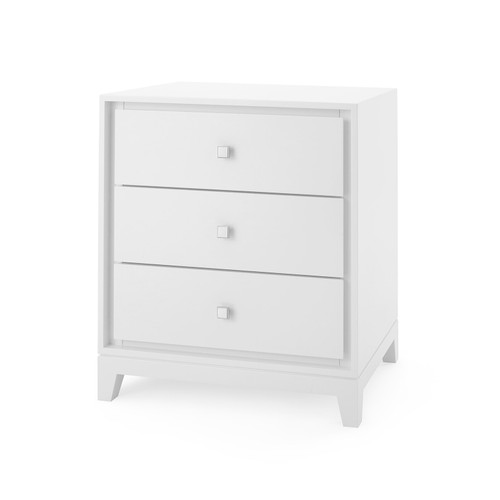 Bergamo 3-Drawer Side Table, White Pearl