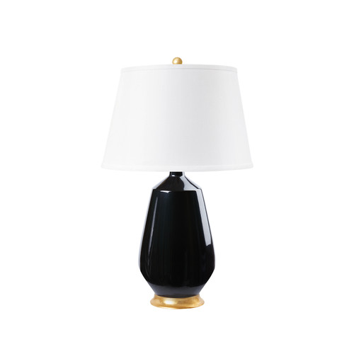 Tupelo Lamp with Shade 16-inch White Linen, with Gold, Kona Black