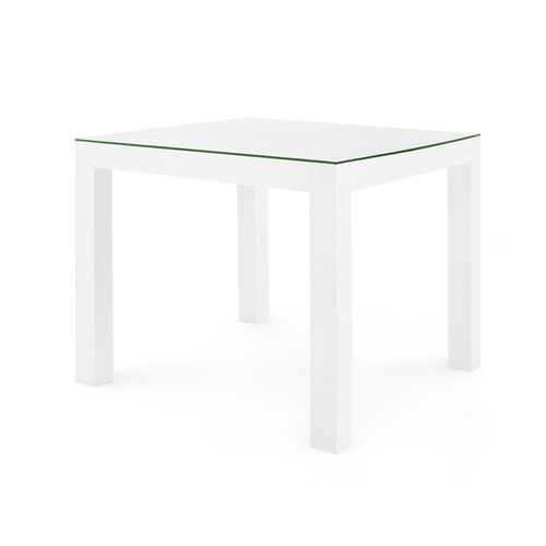 Valentina Grasscloth Game Table, Chiffon White