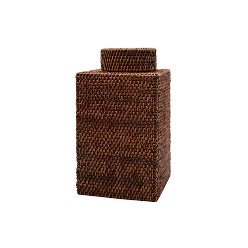 Bali Square Jar, Cocoa