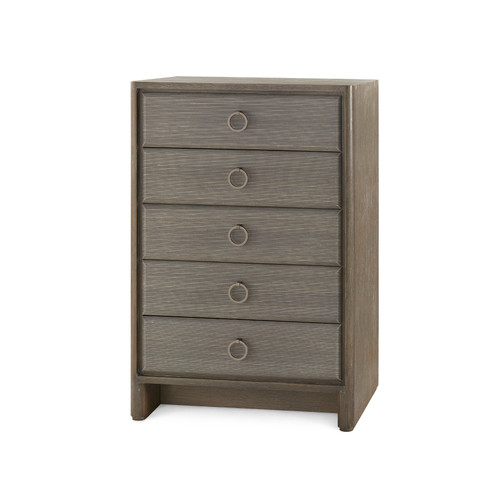Wesley Tall 5-Drawer, Light Mocha Shimmer Weave