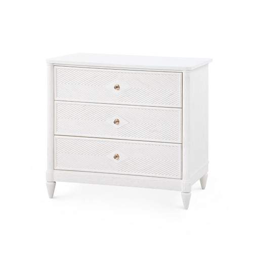 Felicity 3-Drawer Side Table, Glazed Whisper White