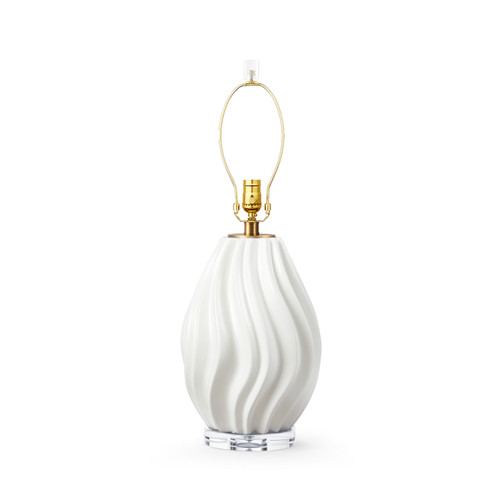 Tulum Lamp Without Shade, Ivory Frost