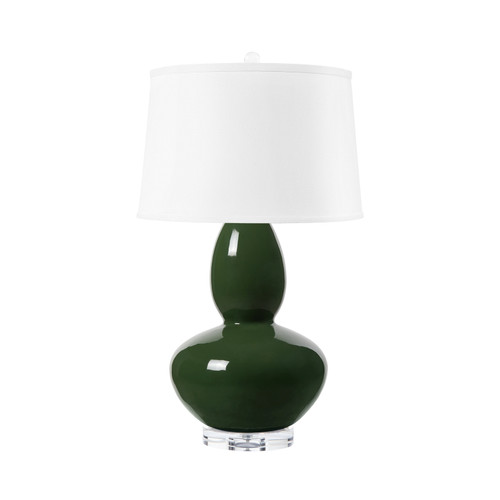 Lisbon Lamp with Shade 17-inch White Linen, with Nickel, Forest Canopy