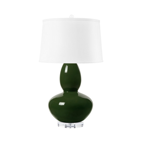 Lisbon Lamp with Shade 17-inch White Linen, with Nickel, Forest Canopy