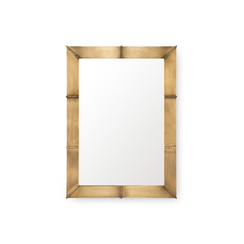 Brea Large Mirror, Antique Brass