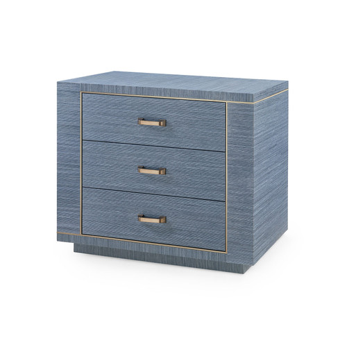 Ethan 3-Drawer Side Table, Navy Blue