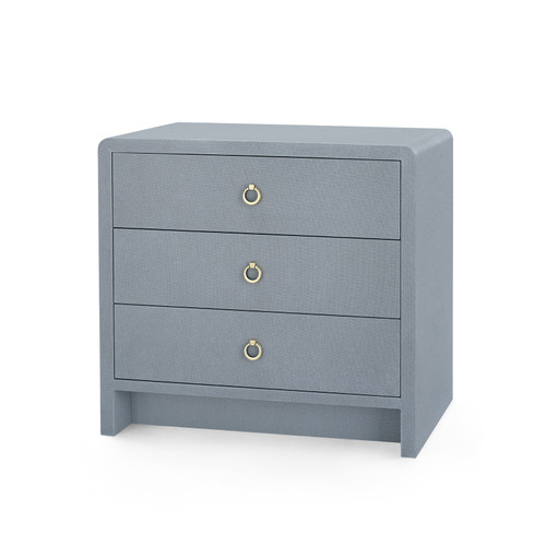 Bryant Linen 3-Drawer Side Table, Winter Gray