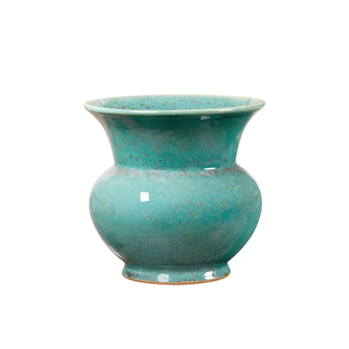 Olympia Medium Vase, Mottled Turquoise