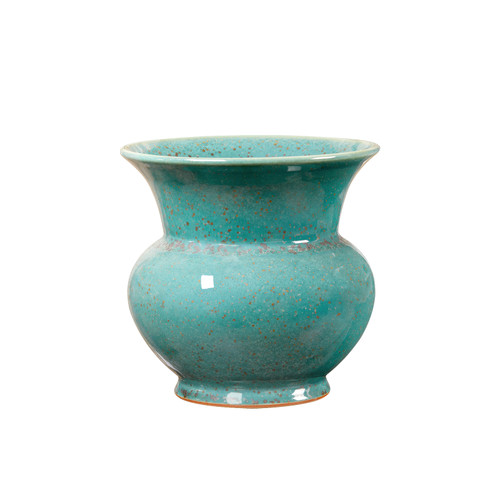 Olympia Medium Vase, Mottled Turquoise