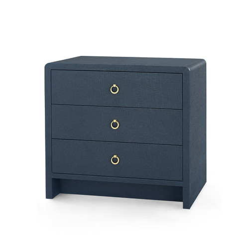 Bryant Linen 3-Drawer Side Table, Blue Steel