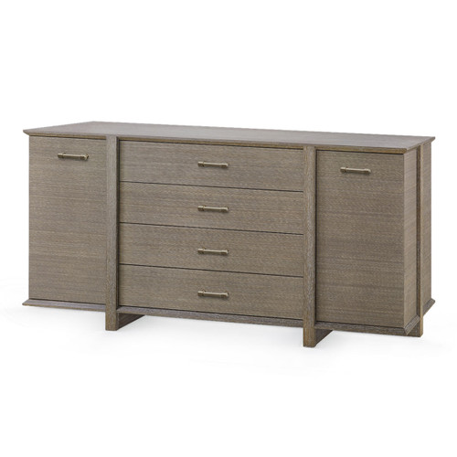 Watson 4-Drawer and 2-Door Cabinet, Light Mocha Shimmer Weave