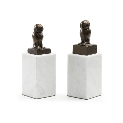 Owl Statue Set of 2, Bronze
