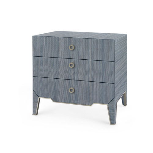 Madeline 3-Drawer Side Table, Colonial Blue Shimmer