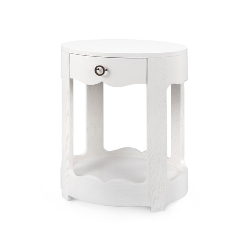 Scarlett 1-Drawer Side Table, Glazed Whisper White