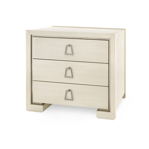 Blake 3-Drawer Side Table, Blanched Oak
