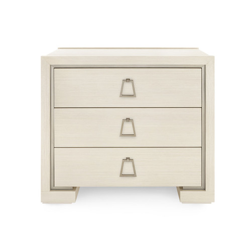 Blake 3-Drawer Side Table, Blanched Oak