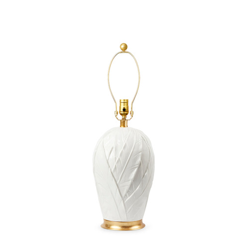 Tobacco Leaf Lamp Without Shade, Blanc de Chine