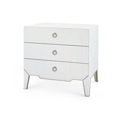 Madeline 3-Drawer Side Table, Platinum Shimmer