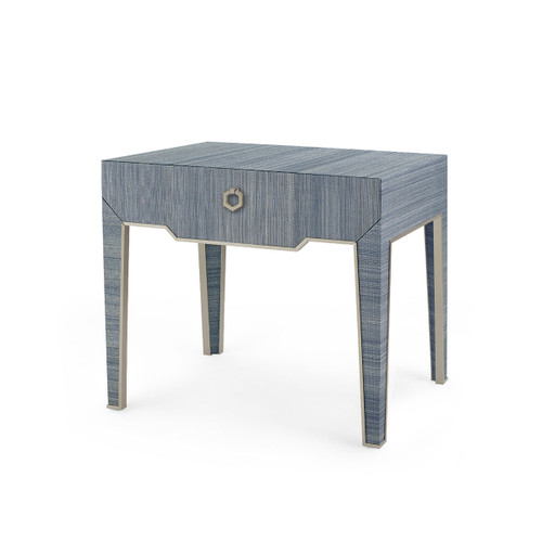 Madeline 1-Drawer Side Table, Colonial Blue Shimmer