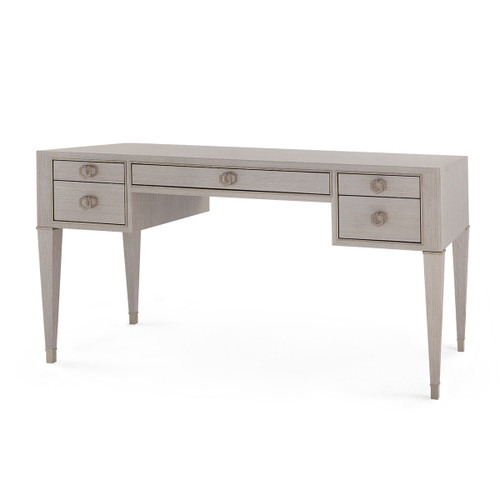 Morris Desk, Taupe Gray and Satin Bronze