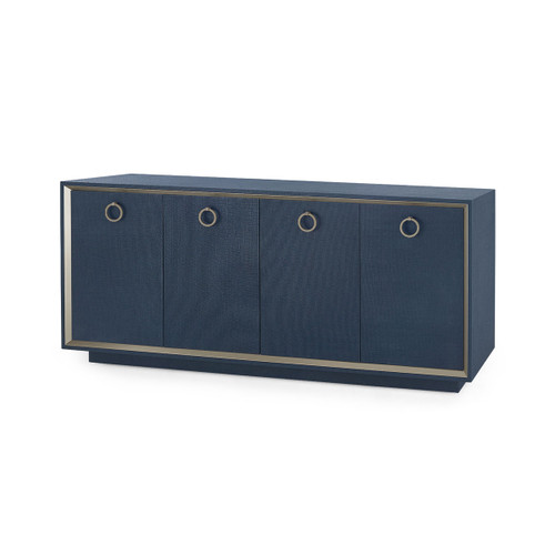 Ansel 4-Door Cabinet, Blue Steel