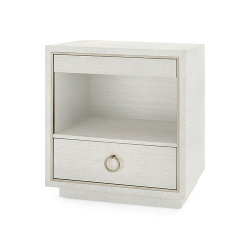 Parker 2-Drawer Side Table, Silver Shimmer