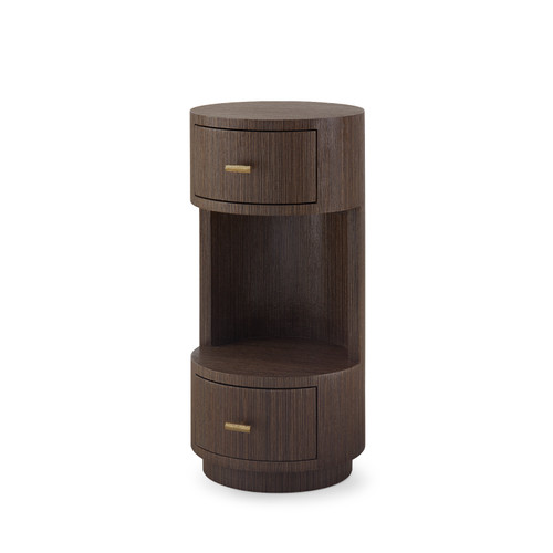 Aaron 2-Drawer Side Table, Warm Chocolate