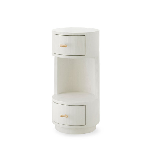 Aaron 2-Drawer Side Table, Sand White