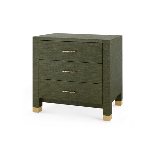 Camden 3-Drawer Side Table, Deep Olive