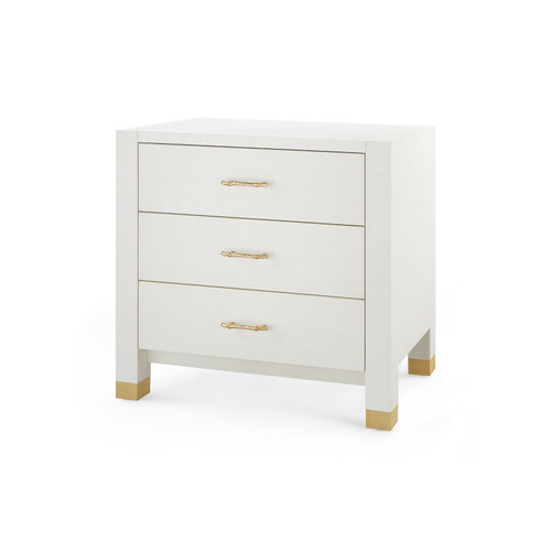Camden 3-Drawer Side Table, Sand White