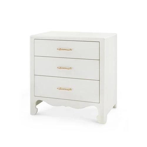 Gianna 3-Drawer Side Table, Sand White