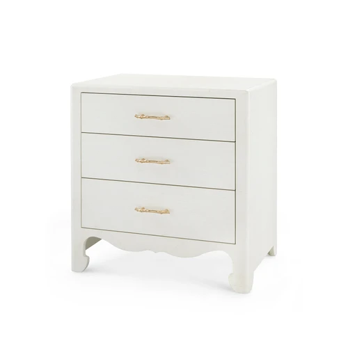 Gianna 3-Drawer Side Table, Sand White